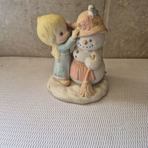 Vintage 1980s Betsey Clark Snowman Figurine Kindness Gift 4.5"